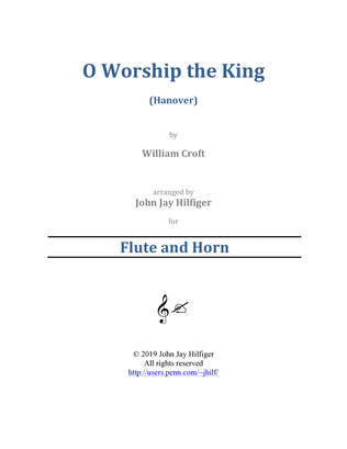 Book cover for O Worship the King for Flute and Horn