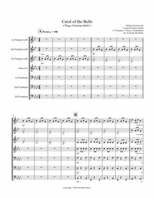 Carol of the Bells (F min) (Brass Septet - 3 Trp, 1 Hrn, 3 Trb)