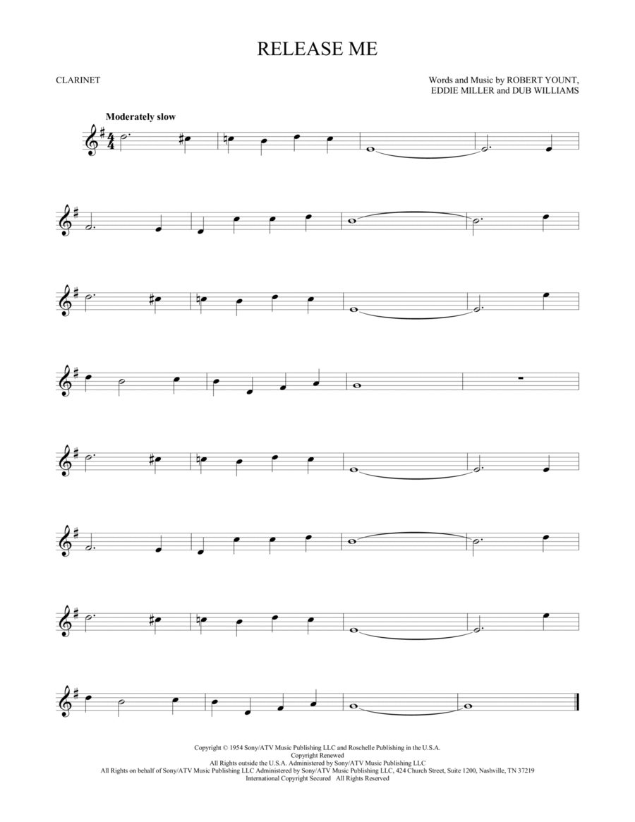 Release Me Clarinet Solo scores gallery preview page 1