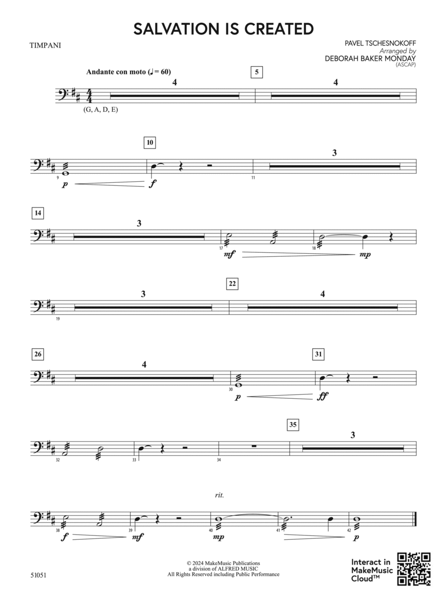Salvation is Created: Timpani String Orchestra scores gallery preview page 1