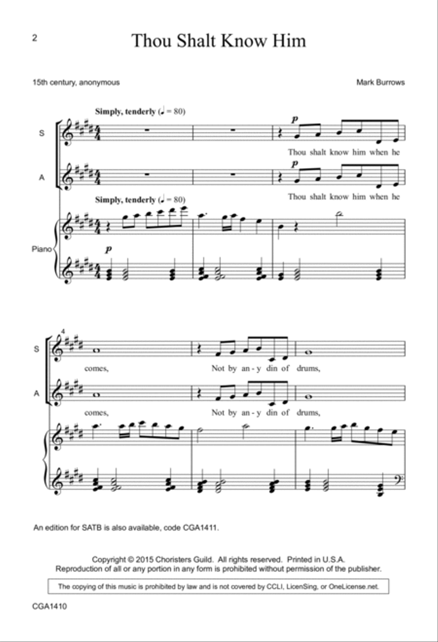 Thou Shalt Know Him Thou Shalt Know Him 4-Part scores gallery preview page 2