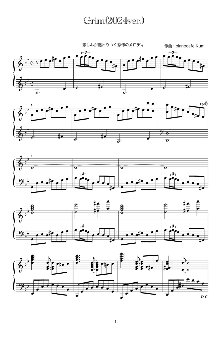 Gothic & Dark Fantasy Piano Solo scores gallery preview page 2