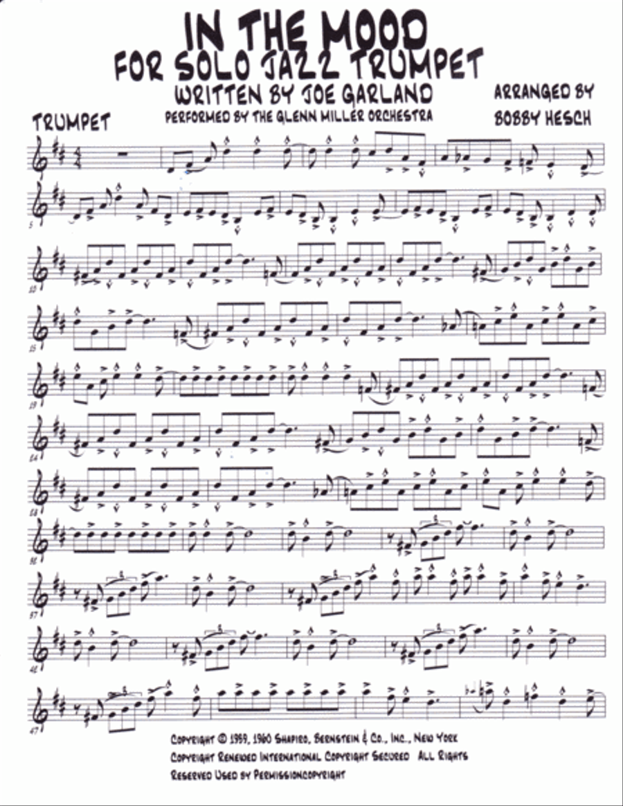 In The Mood Trumpet Solo scores gallery preview page 2