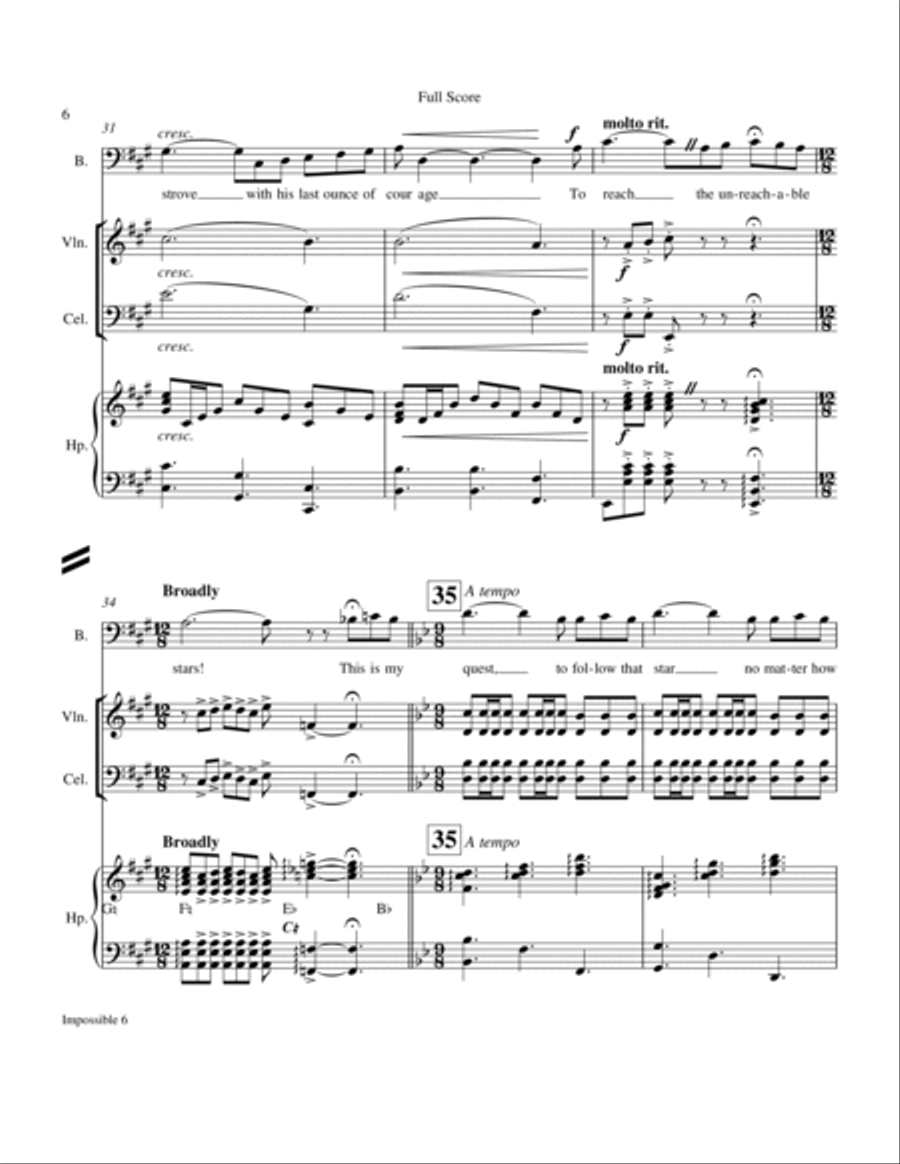 The Impossible Dream The Impossible Dream Large Ensemble scores gallery preview page 6