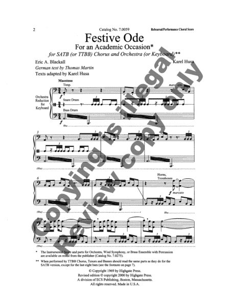 Festive Ode (Choral Score) image number null