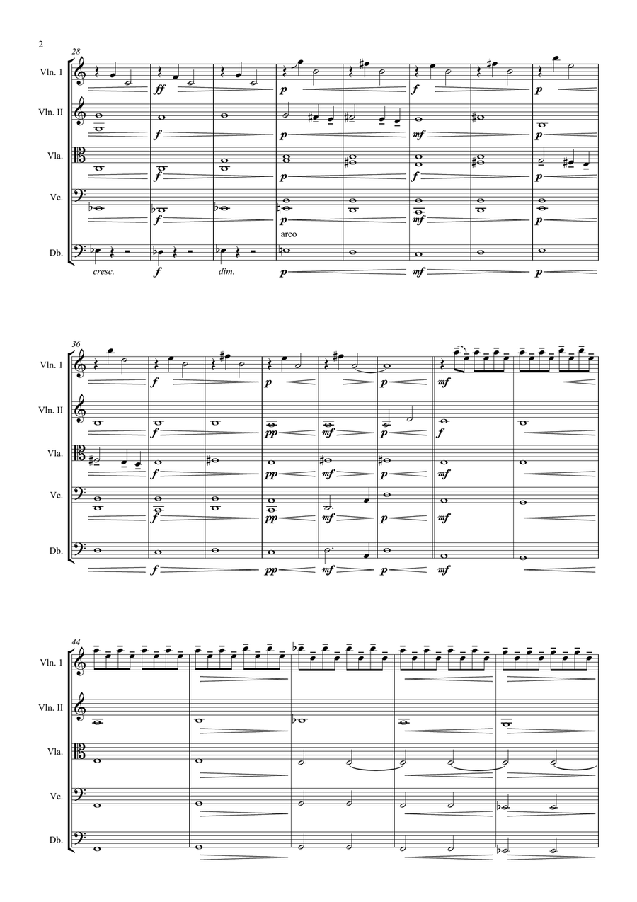 Koral & Vocalise for string orchestra or quartet String Orchestra scores gallery preview page 2