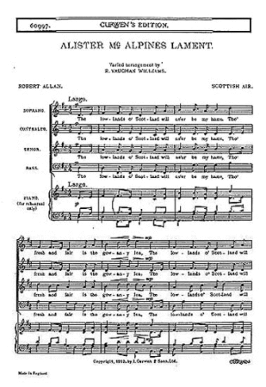 Alister Mcalpine's Lament 4-Part scores gallery preview page 1