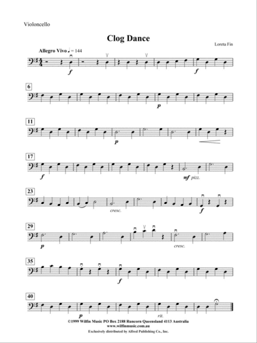 Clog Dance: Cello String Orchestra scores gallery preview page 1