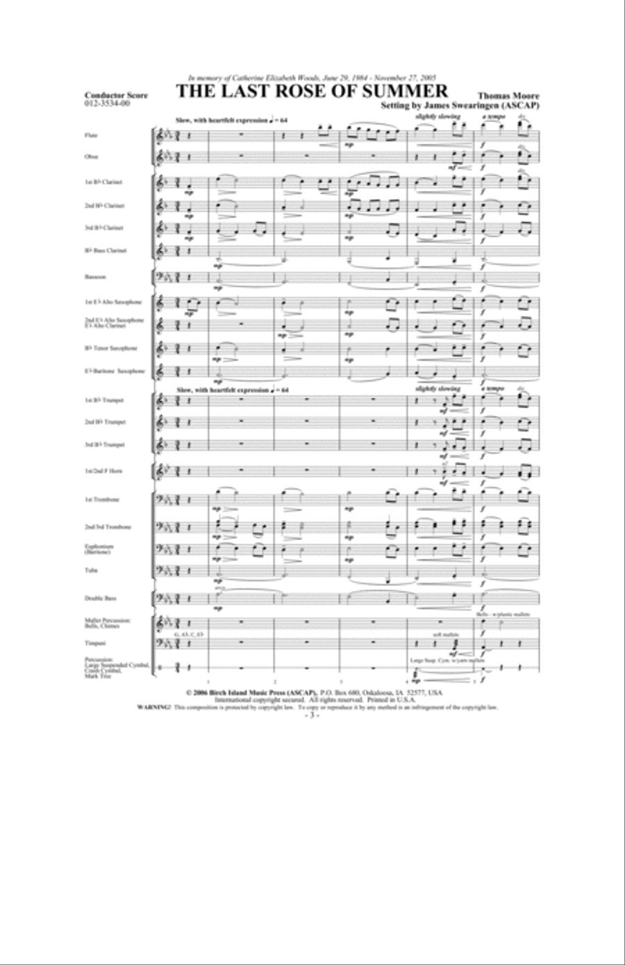 The Last Rose Of Summer The Last Rose Of Summer Concert Band scores gallery preview page 2