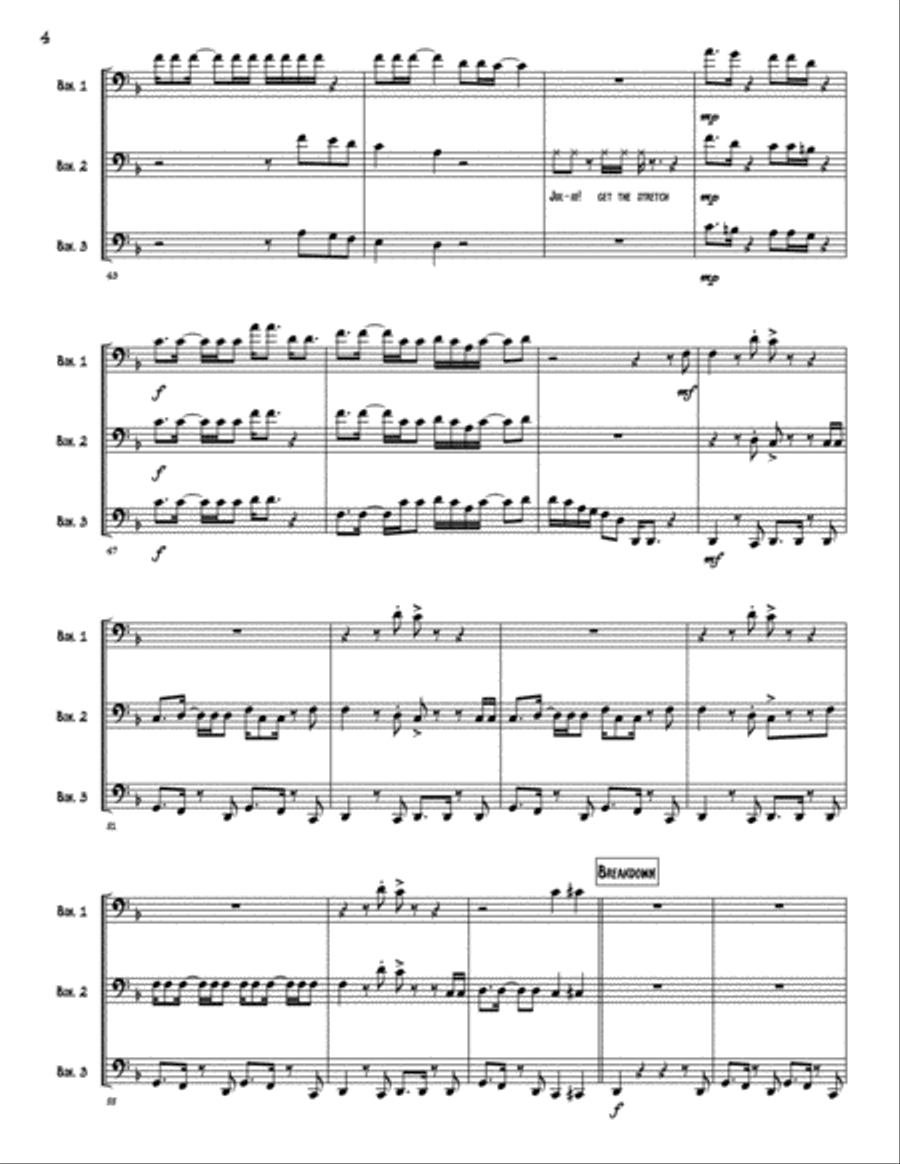 Uptown Funk Woodwind Trio scores gallery preview page 4