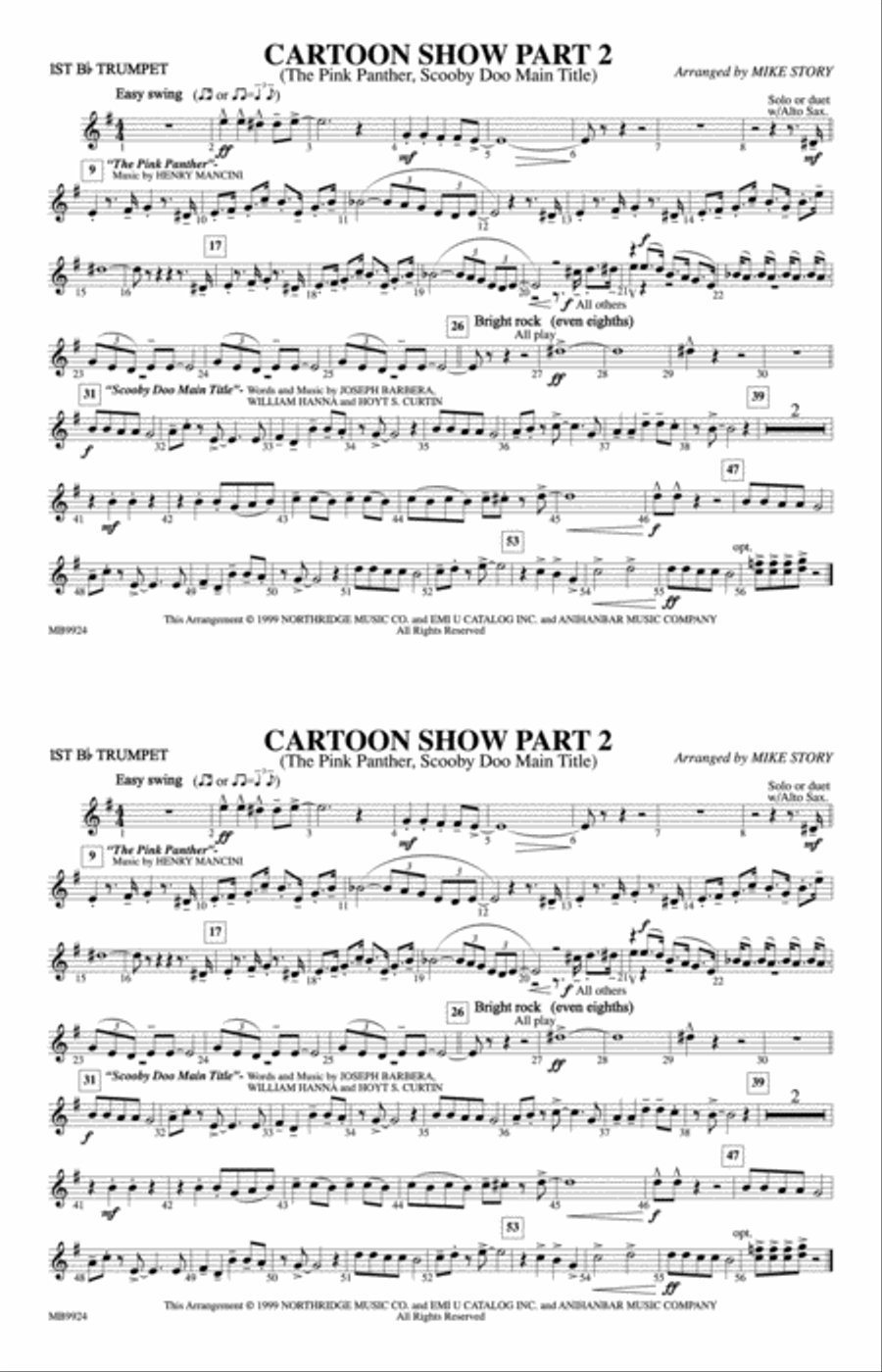 Cartoon Show, Part 2: 1st B-flat Trumpet Marching Band scores gallery preview page 1