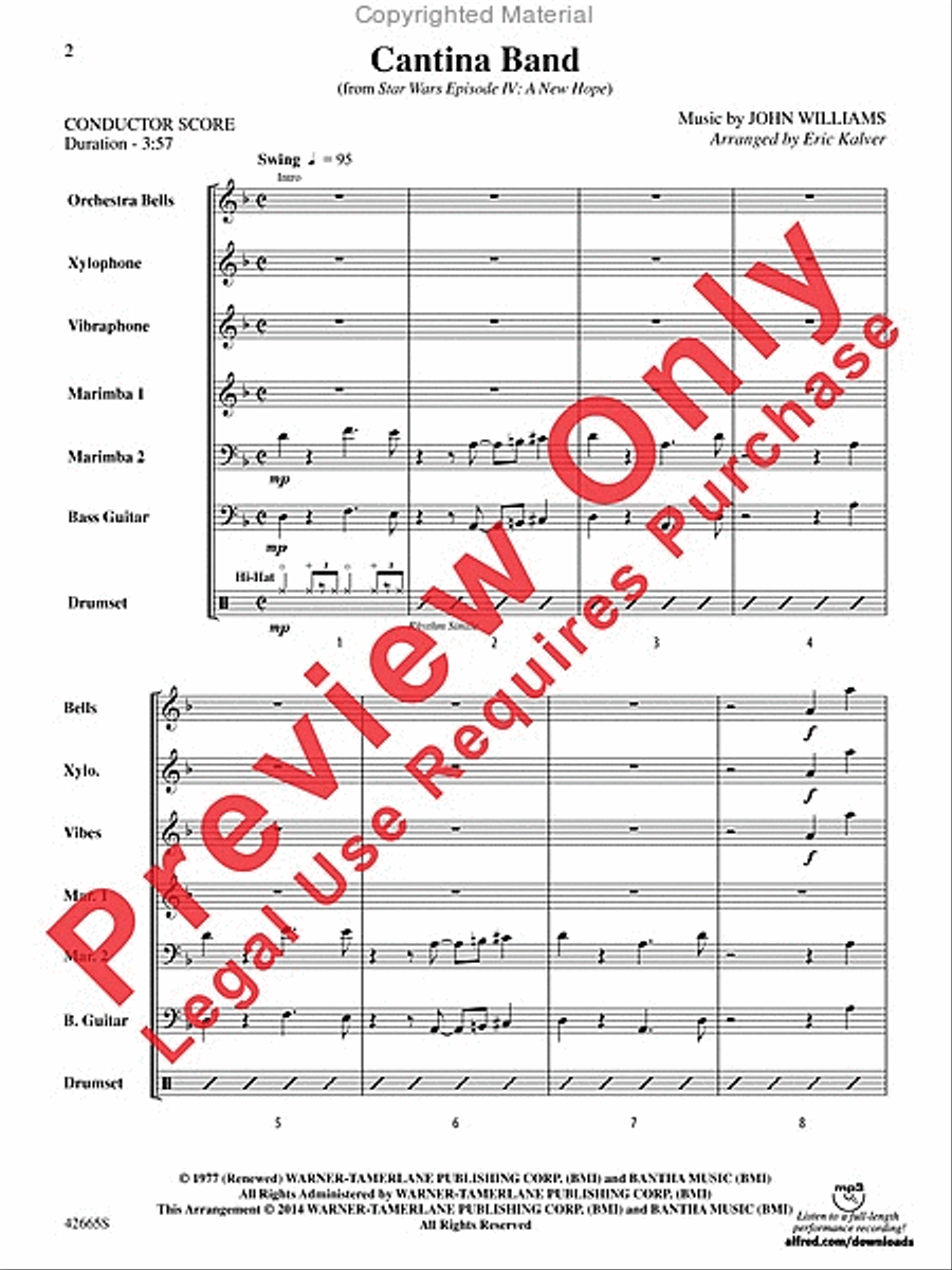 Cantina Band (from Star Wars) Percussion Ensemble scores gallery preview page 3