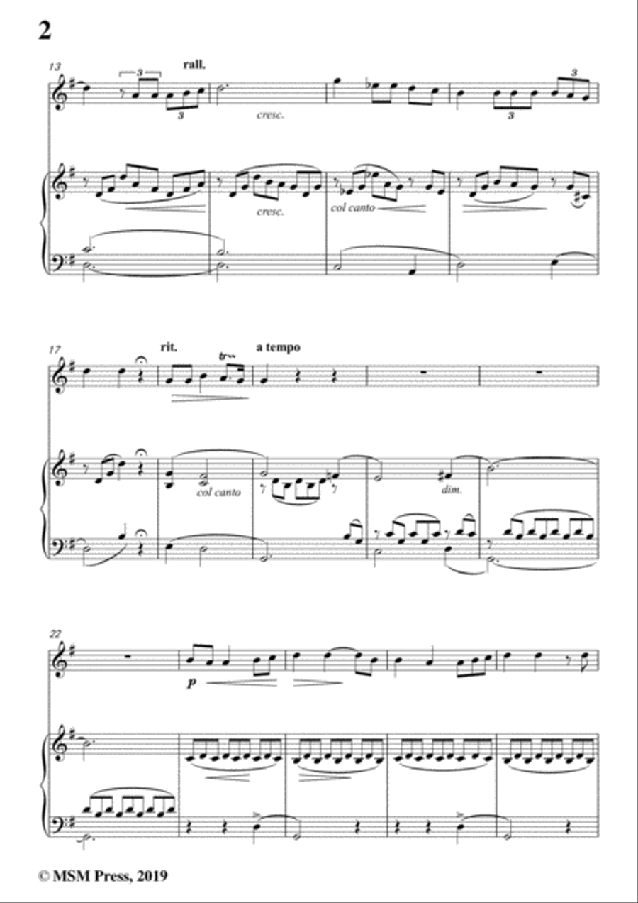 Tosti-Primavera, for Flute and Piano Flute Solo scores gallery preview page 4