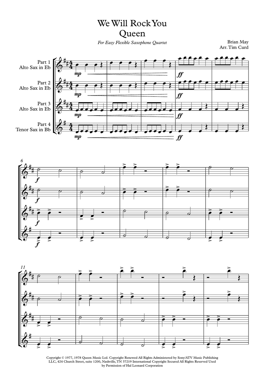 We Will Rock You We Will Rock You Woodwind Quartet scores gallery preview page 2