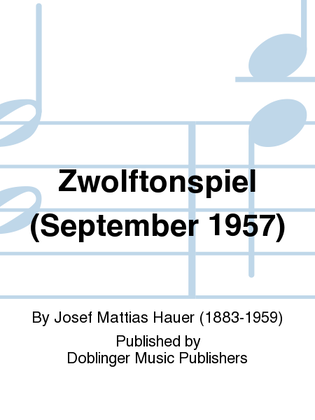 Book cover for Zwolftonspiel (September 1957)