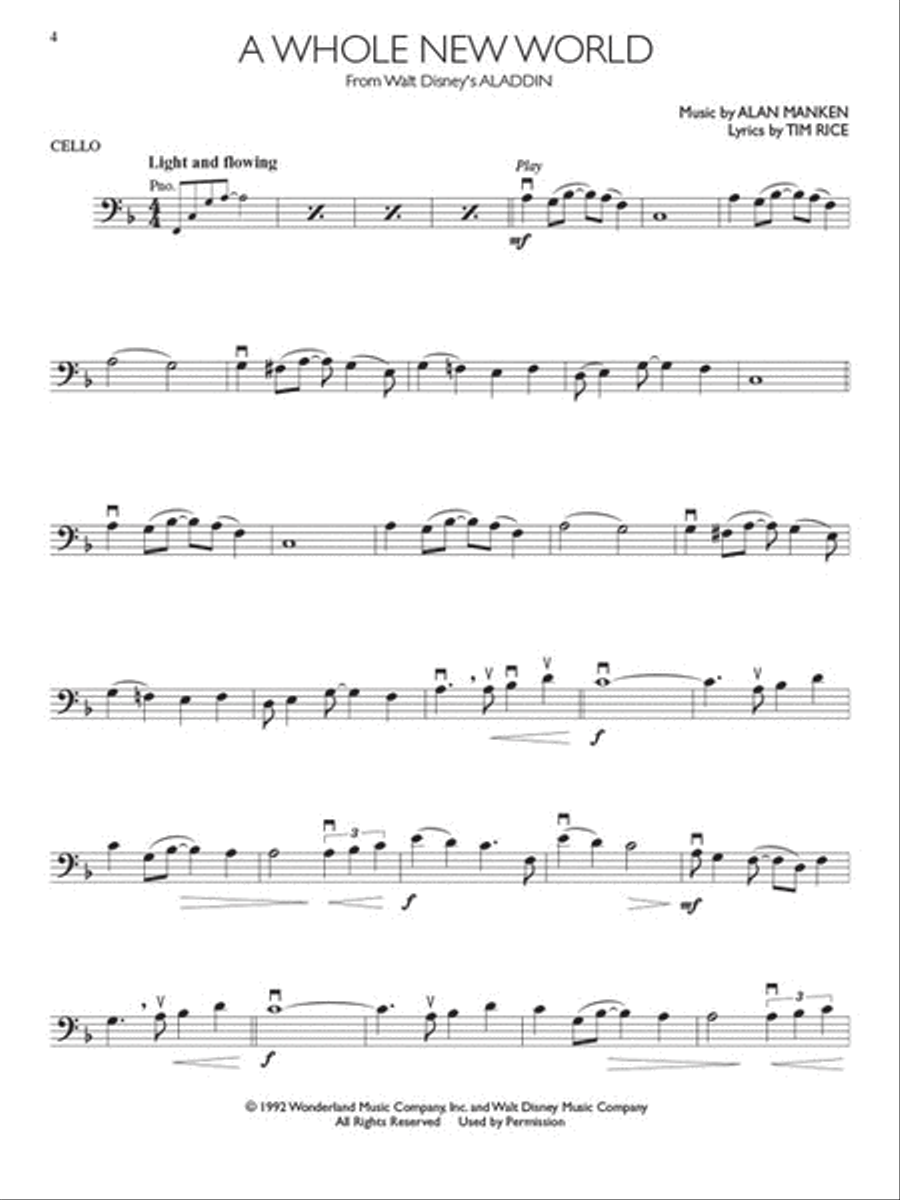 Disney Movie Hits for Cello Collection / Songbook scores gallery preview page 4