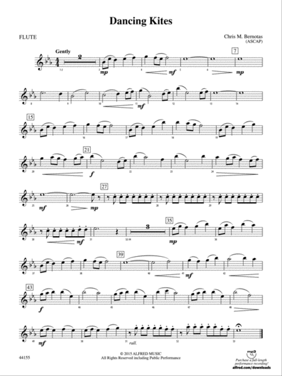 Dancing Kites: Flute Concert Band scores gallery preview page 1