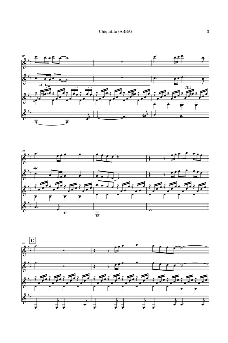 Chiquitita Guitar Ensemble scores gallery preview page 6