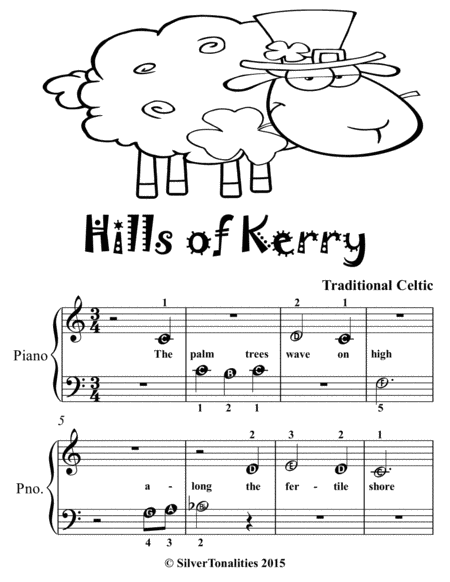 Hills of Kerry Beginner Piano Sheet Music 2nd Edition