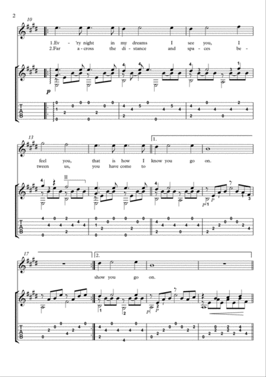 My Heart Will Go On (love Theme From 'titanic') Electric Guitar scores gallery preview page 2