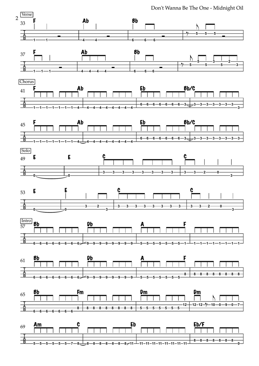 Don't Wanna Be The One Acoustic Guitar scores gallery preview page 2