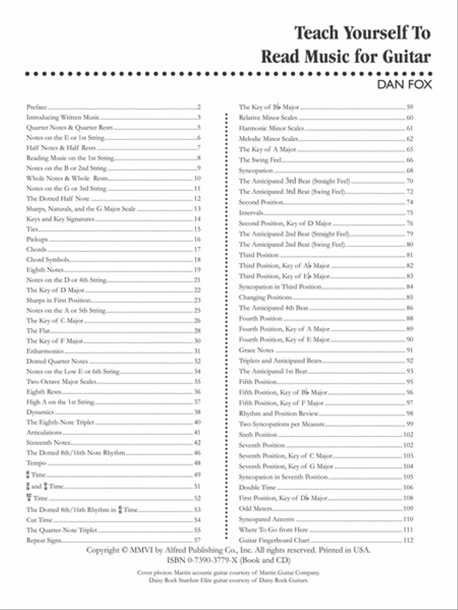 Alfred's Teach Yourself To Read Music Guitar scores gallery preview page 2