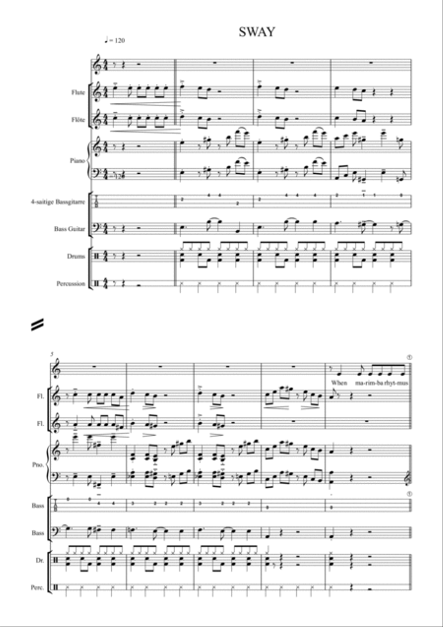 Sway (quien Sera) Jazz Ensemble scores gallery preview page 2