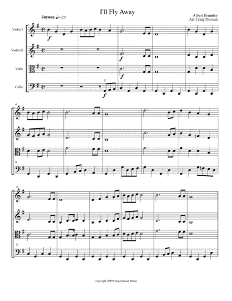 I'll Fly Away Set of Parts scores gallery preview page 2
