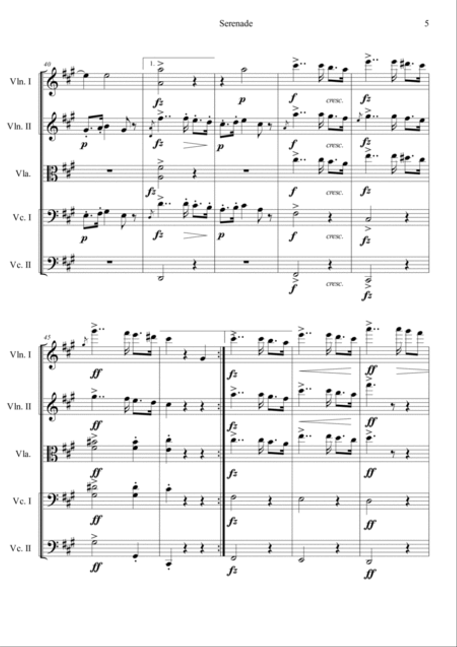 Serenade for Strings in E Major Op.22, II String Orchestra scores gallery preview page 5