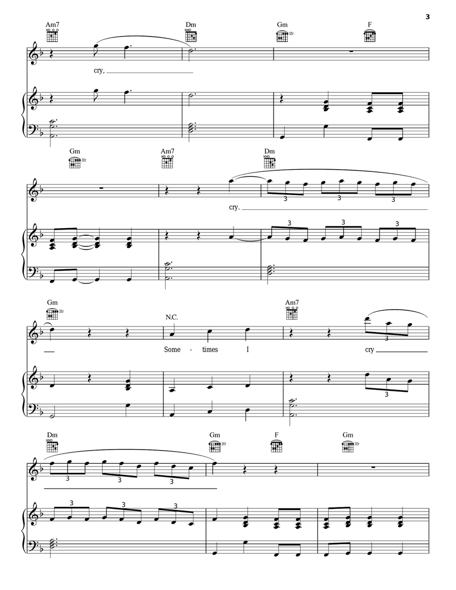 Sometimes I Cry Sometimes I Cry Piano, Vocal, Guitar scores gallery preview page 3