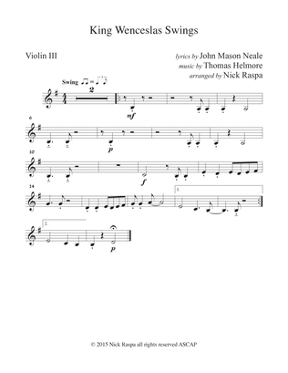 King Wenceslas Swings (String Orchestra) Violin III part (optional)