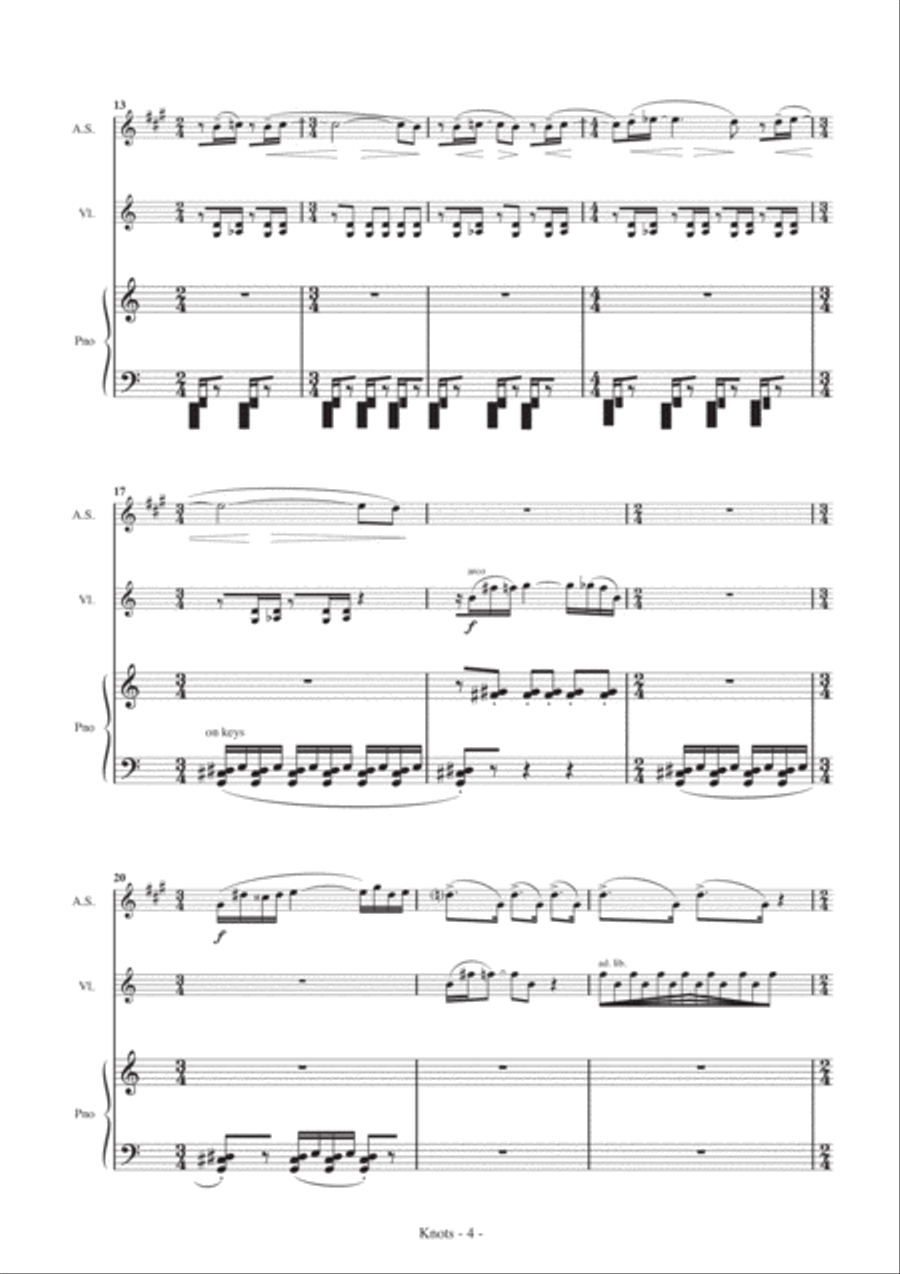 Knots Alto Saxophone scores gallery preview page 4