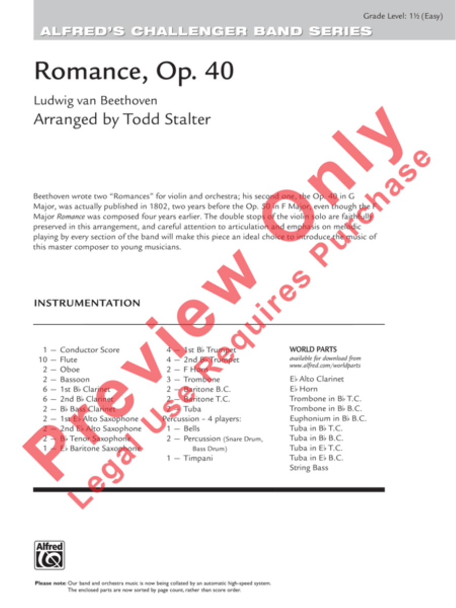 Romance, Opus 40 Romance, Opus 40 Concert Band scores gallery preview page 2