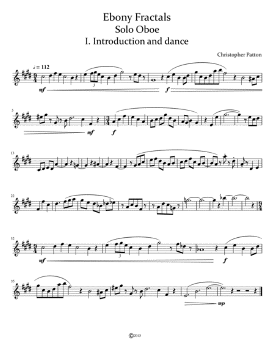 Ebony Fractals Ebony Fractals Oboe Solo scores gallery preview page 3