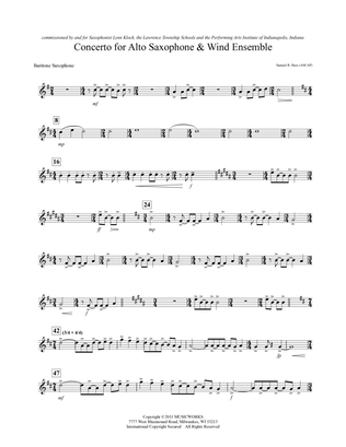 Book cover for Concerto For Alto Saxophone And Wind Ensemble - Eb Baritone Sax