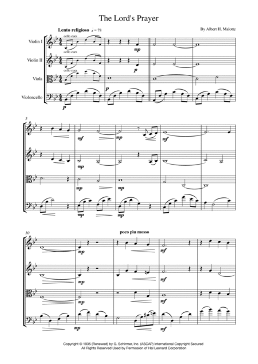 The Lord's Prayer String Quartet scores gallery preview page 4
