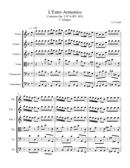 Vivaldi Violin Concerto In A Minor
