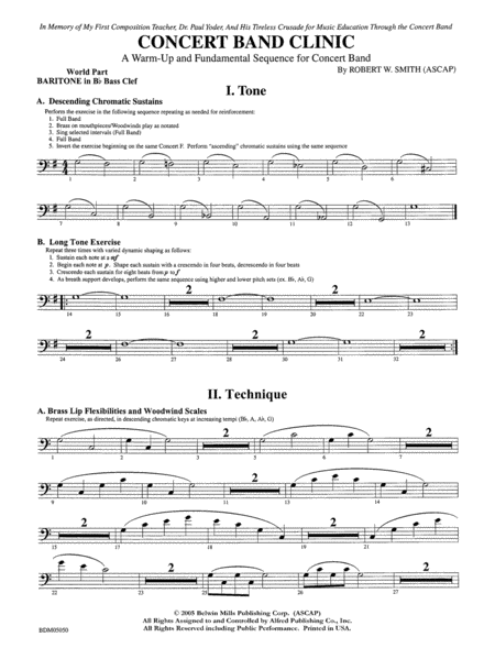 Concert Band Clinic (A Warm-Up and Fundamental Sequence for Concert Band): WP B-flat Baritone B.C.