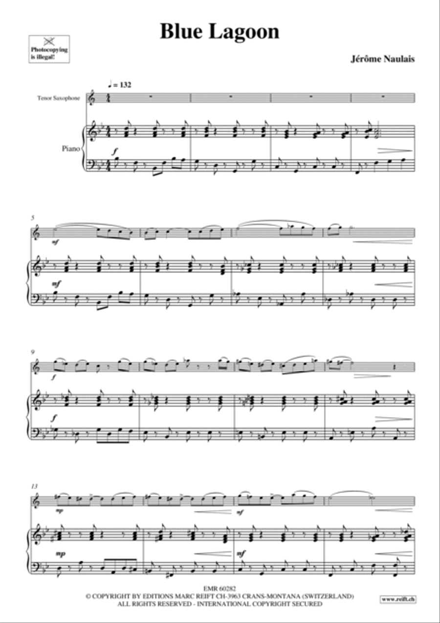 Blue Lagoon Tenor Saxophone scores gallery preview page 5