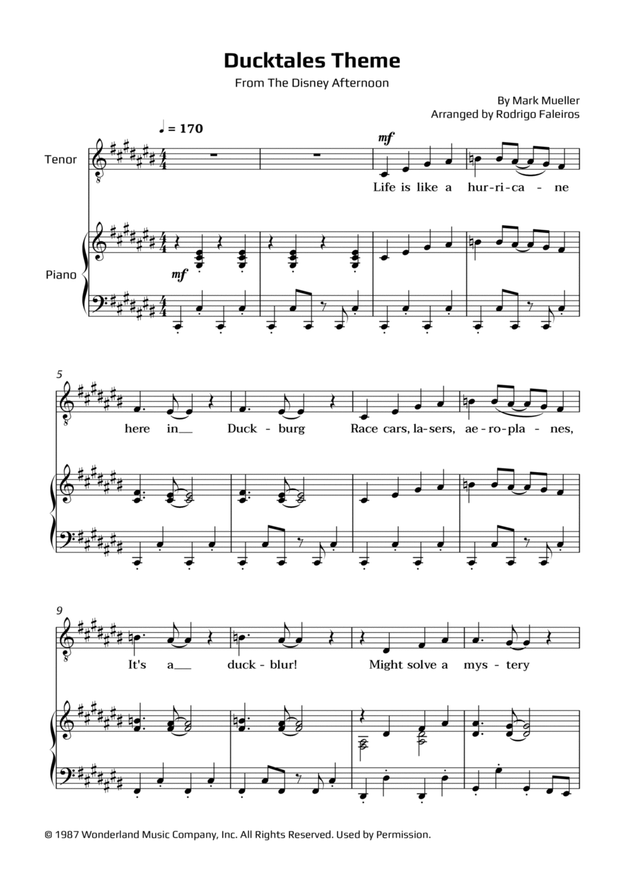 Ducktales Theme Ducktales Theme Chamber Music scores gallery preview page 1