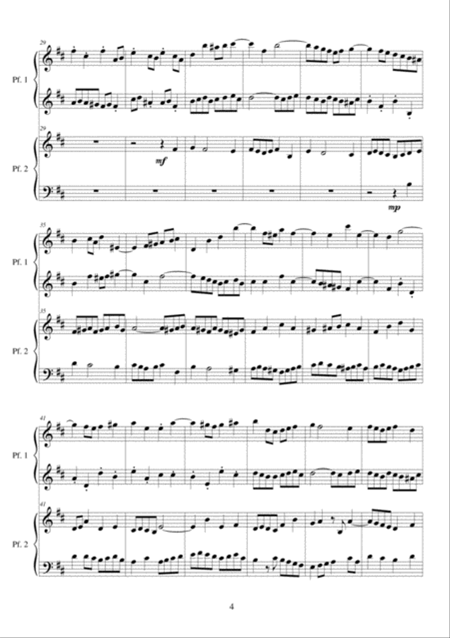 J.S.Bach - Suite no.2 in B minor - Transcription for 2 pianos 4-Part scores gallery preview page 4