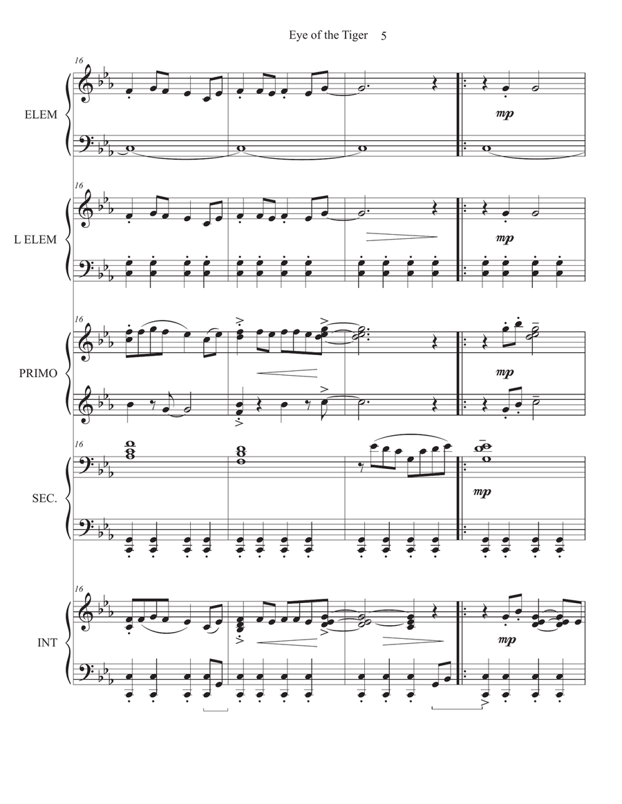 Eye Of The Tiger Piano Method scores gallery preview page 6