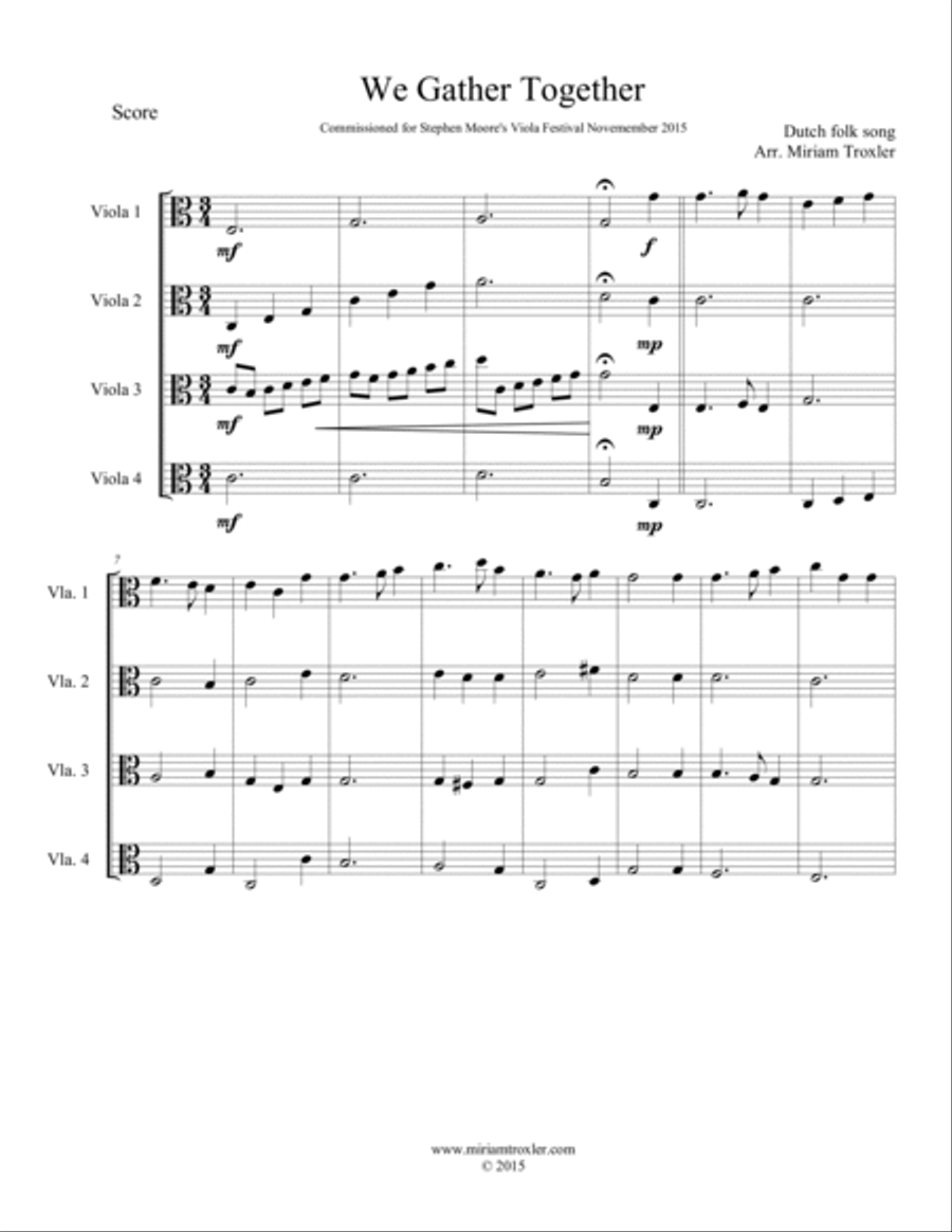 We Gather Together Viola scores gallery preview page 2