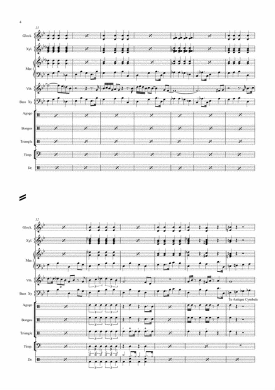 The Pink Panther from THE PINK PANTHER Percussion Ensemble scores gallery preview page 4