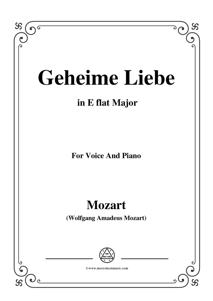 Mozart-Geheime Liebe,in E flat Major,for Voice and Piano
