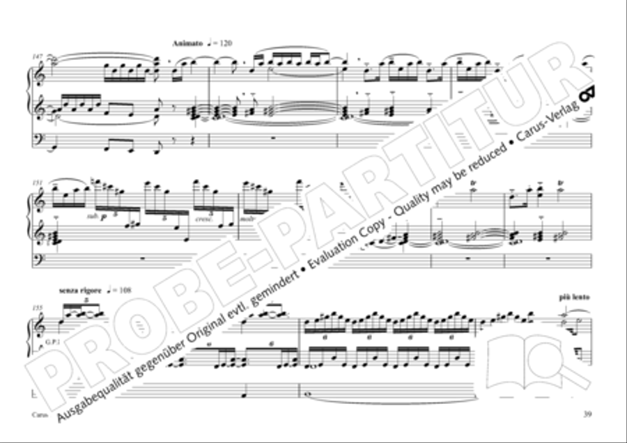 Tournemire: Funf Improvisationen fur Orgel solo Organ Solo scores gallery preview page 39
