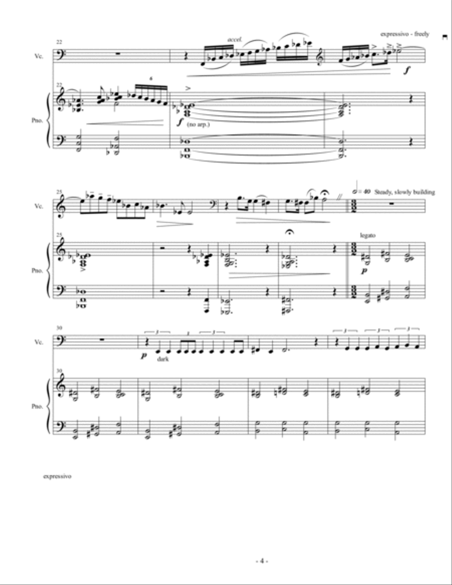 Hymn of Peace for Cello and Piano Piano scores gallery preview page 4