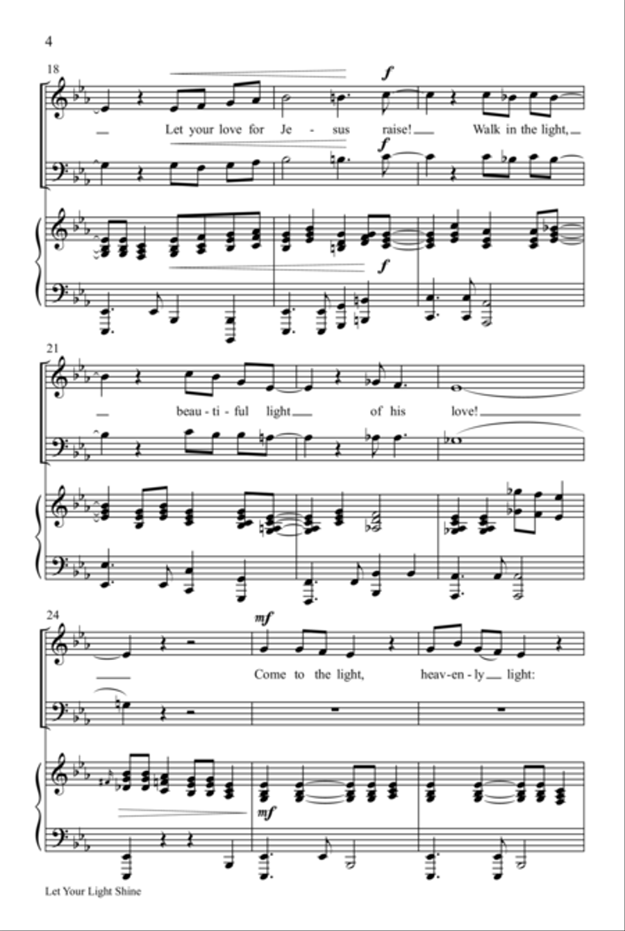 Let Your LIght Shine 4-Part scores gallery preview page 4