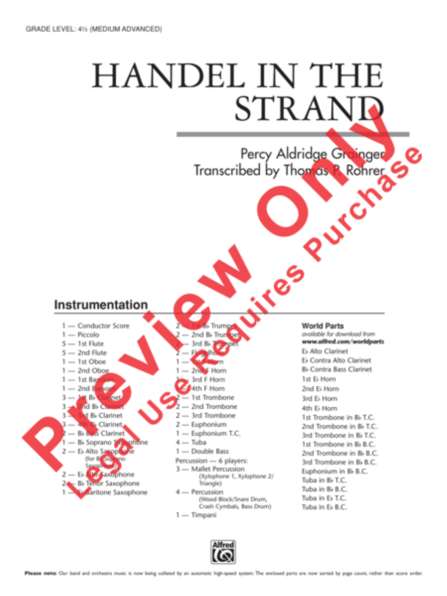 Handel in the Strand Concert Band scores gallery preview page 2