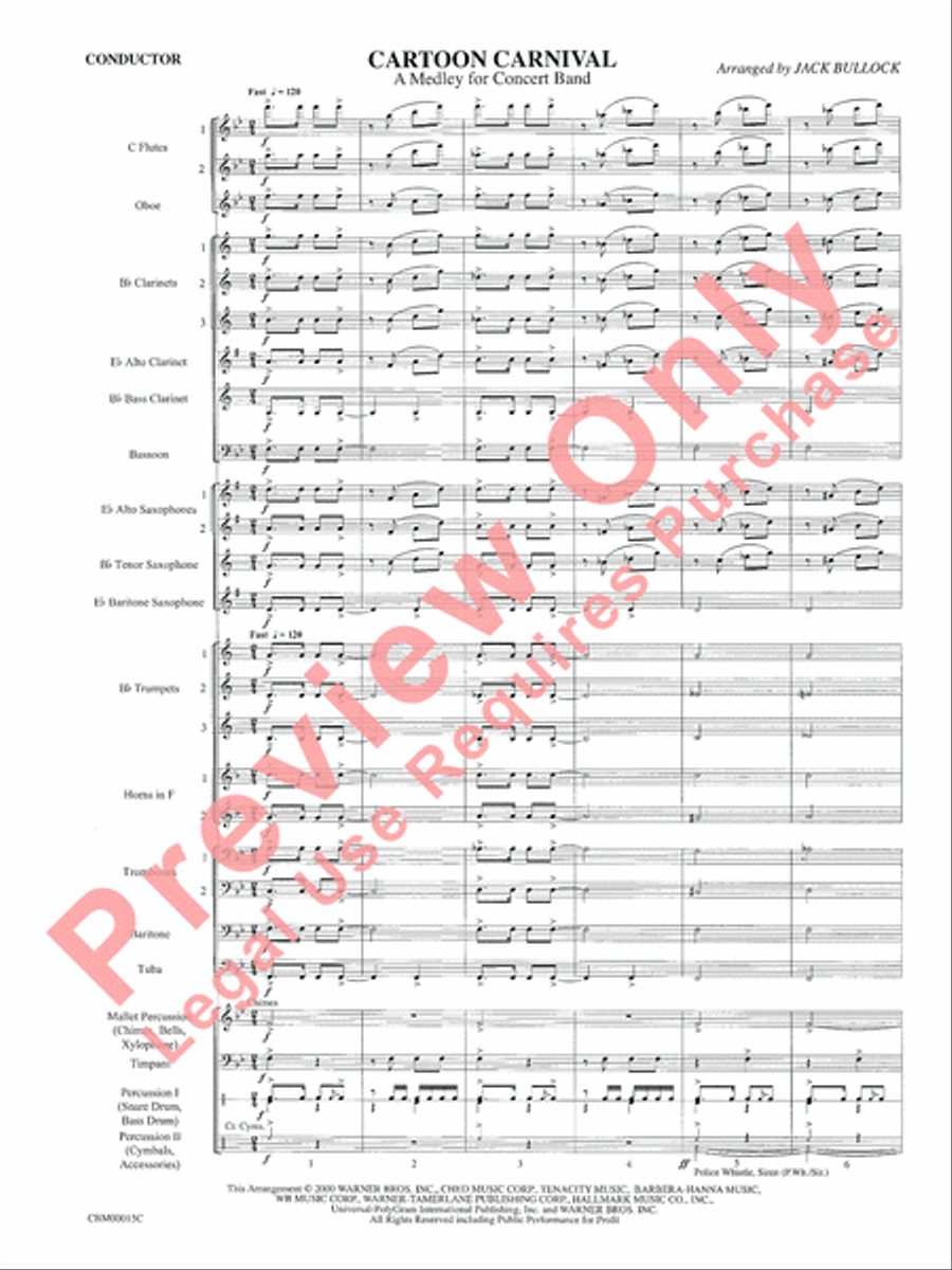 Cartoon Carnival Concert Band scores gallery preview page 4